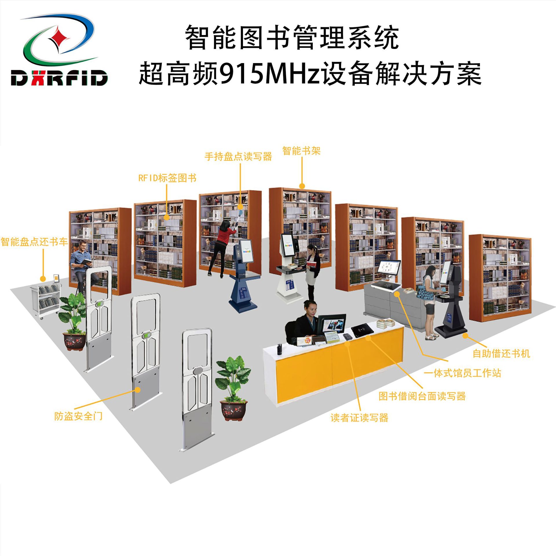RFID智慧图书管理系统整体解决方案高频13.56MHz超高频915MHz