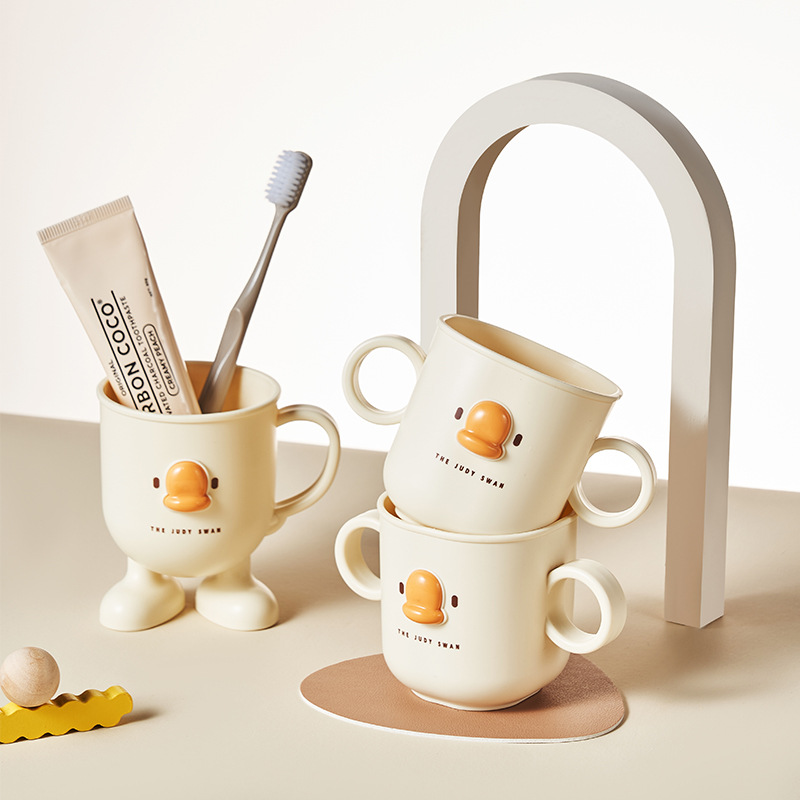 [Judy] Gargle Cup Household Couple Children's Toothbrush Cup Cute Cartoon Toothware Student Dormitory High Dental Cylinder