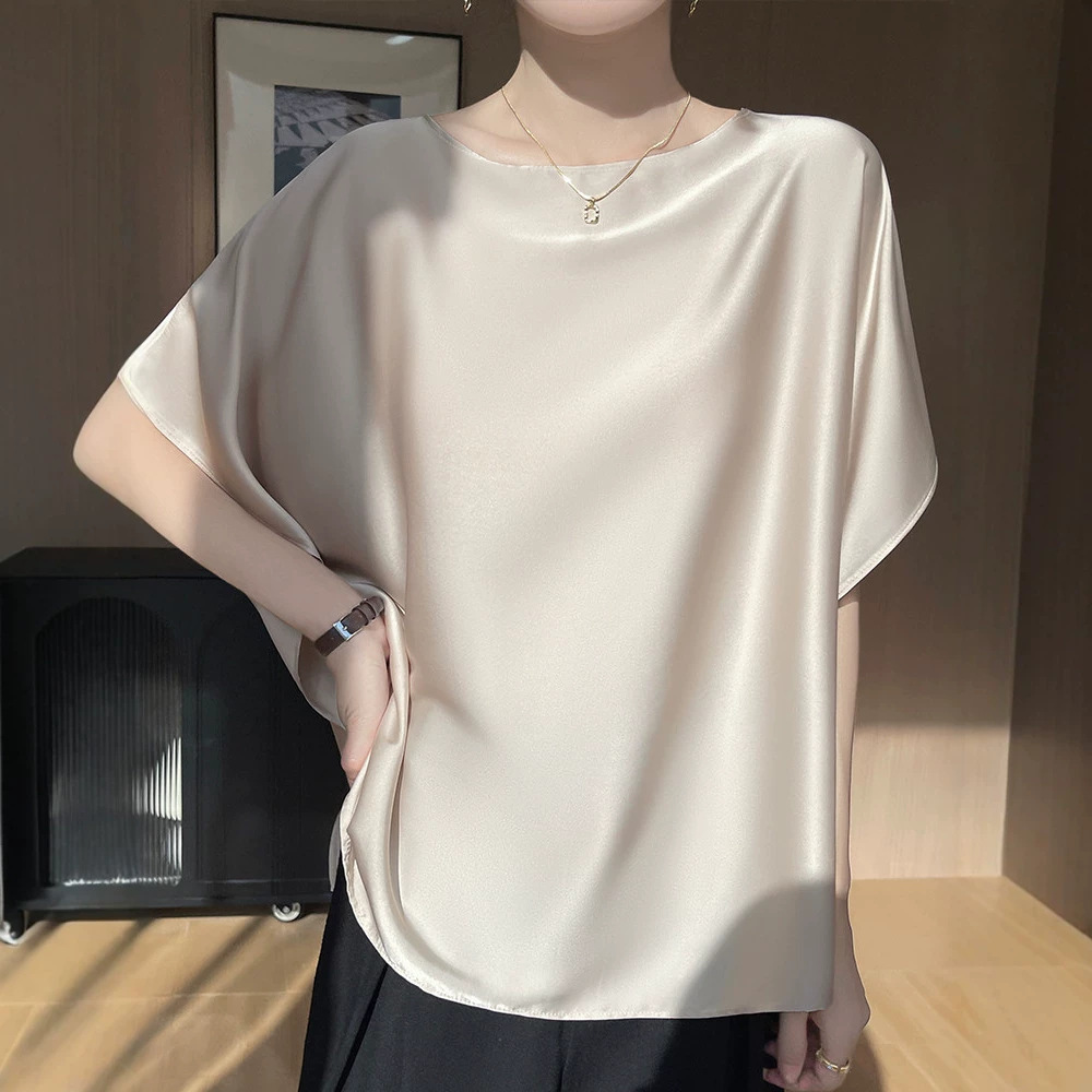 Silk breathable summer thin short sleeve T-shirt