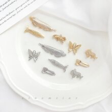 合金保色手作饰品动物系列DIY狮子鱼蝴蝶豹手链项链吊坠手工配件