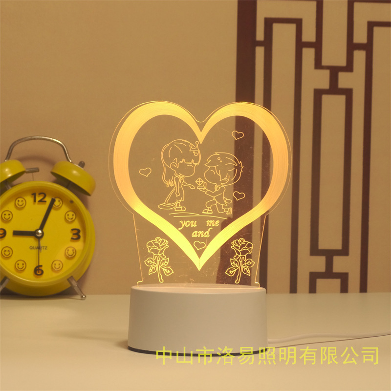 3D lámpara de noche acrílica atmósfera regalos de cabecera atmósfera lámpara de evento regalos al por mayor DIY lámpara de escritorio ideas de Navidad