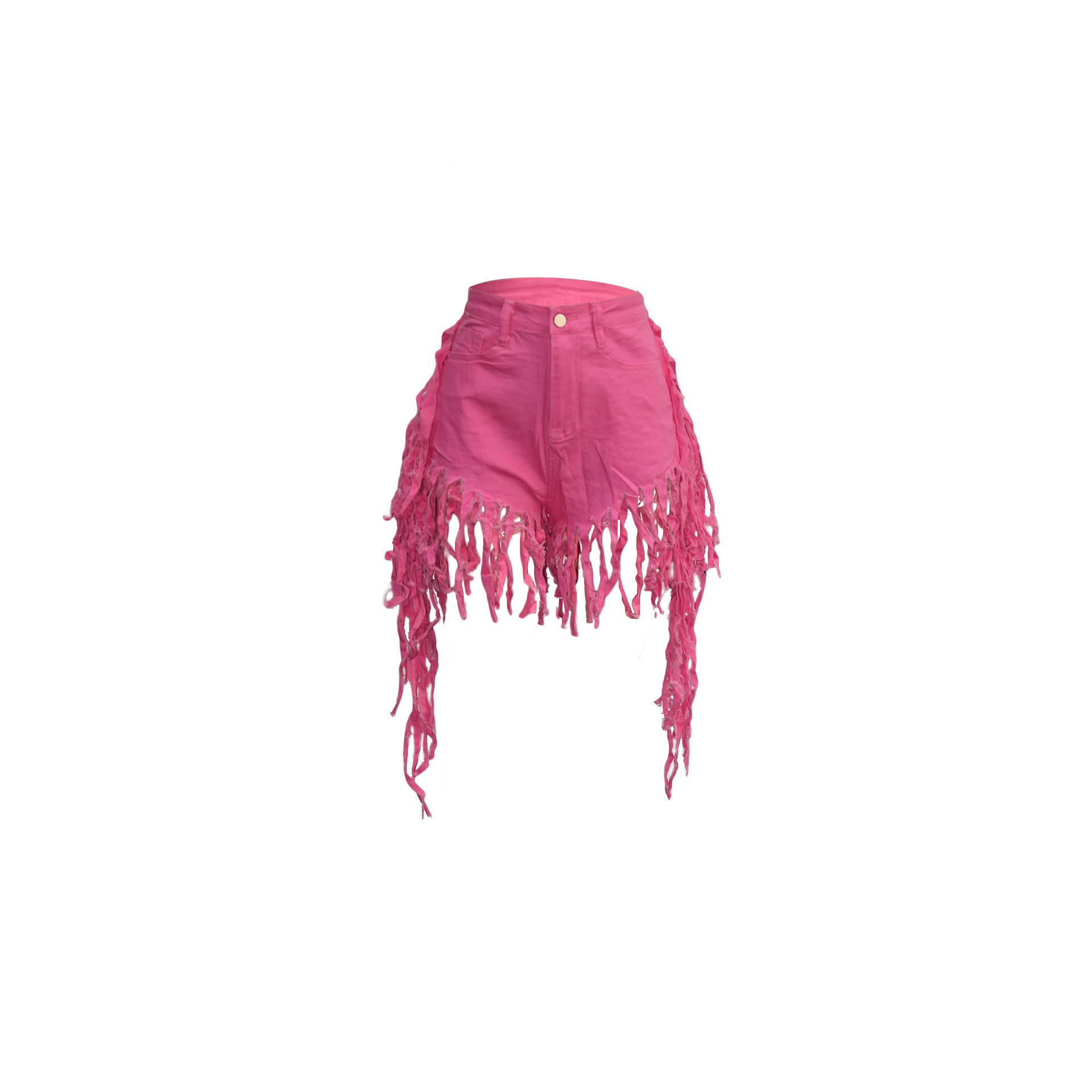 Women's Daily Casual Solid Color Shorts Tassel Jeans display picture 7