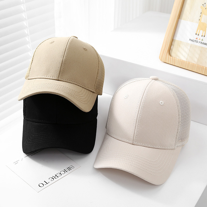 Sombreros para niños, sombreros para el sol, gorras de primavera y otoño, gorras de béisbol coreanas para padres e hijos, gorras de media malla con protector solar de moda para hombres