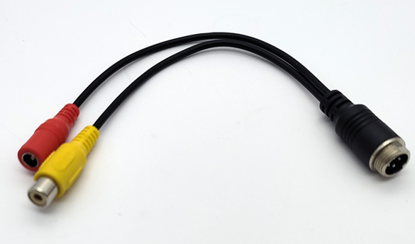 Car-mounted monitoring AV female connector DC female connector to 4P aviation male connector cable camera power video conversion cable