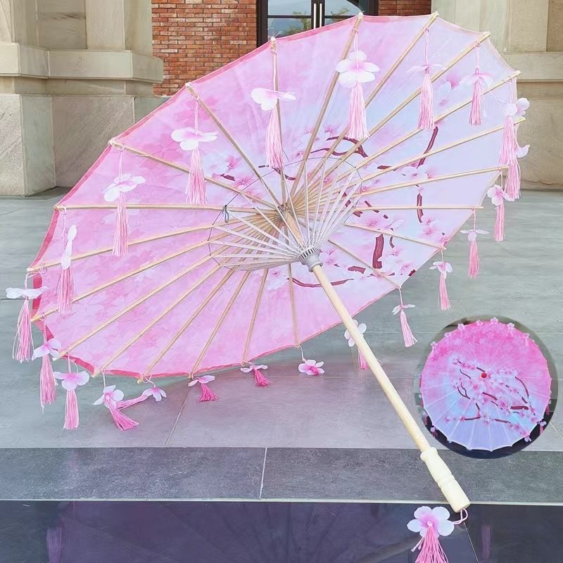 超仙古风伞花瓣三生三世十里桃花伞流苏伞演出花伞油纸汉服花瓣伞|undefined