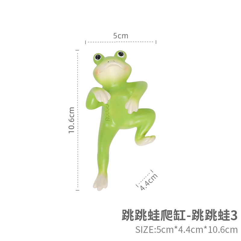 Móc trang trí ếch hoạt hình resin, phụ kiện tiểu cảnh hồ cá, chậu cây và bể bò sát (RG-203)
