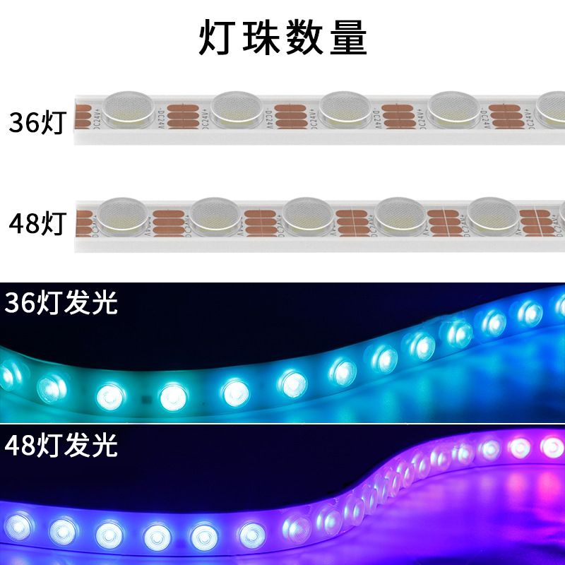 柔性洗牆燈24V防水低壓單色RGB自粘柔性led線條燈雙色柔性洗牆燈