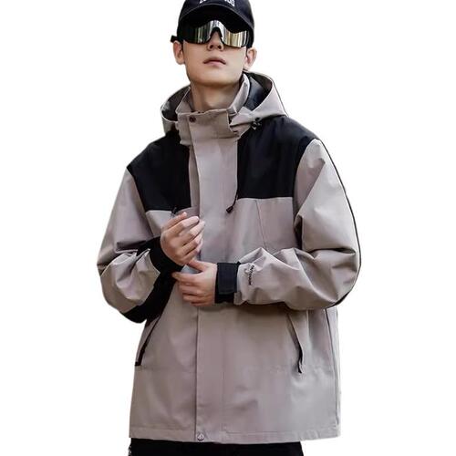 Battlefield Outdoor Windproof Waterproof Windbreaker Jacket Men's Fashion Jacket Coat Hooded Loose Youth Top Student