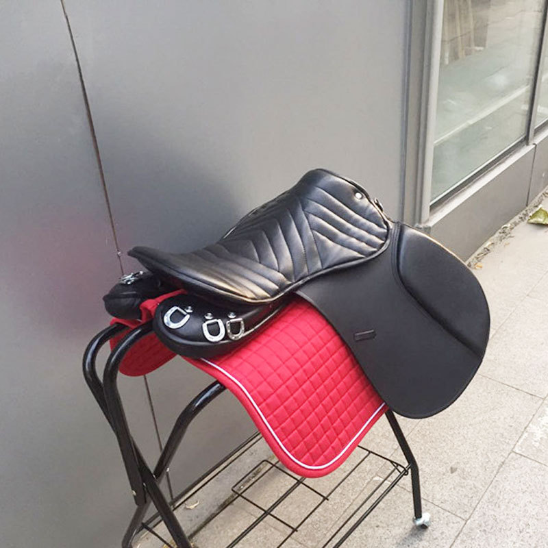 Equestrian saddle, leather saddle, endurance saddle, includes 8-piece accessory set, saddle accessories available at wholesale prices for bulk orders.