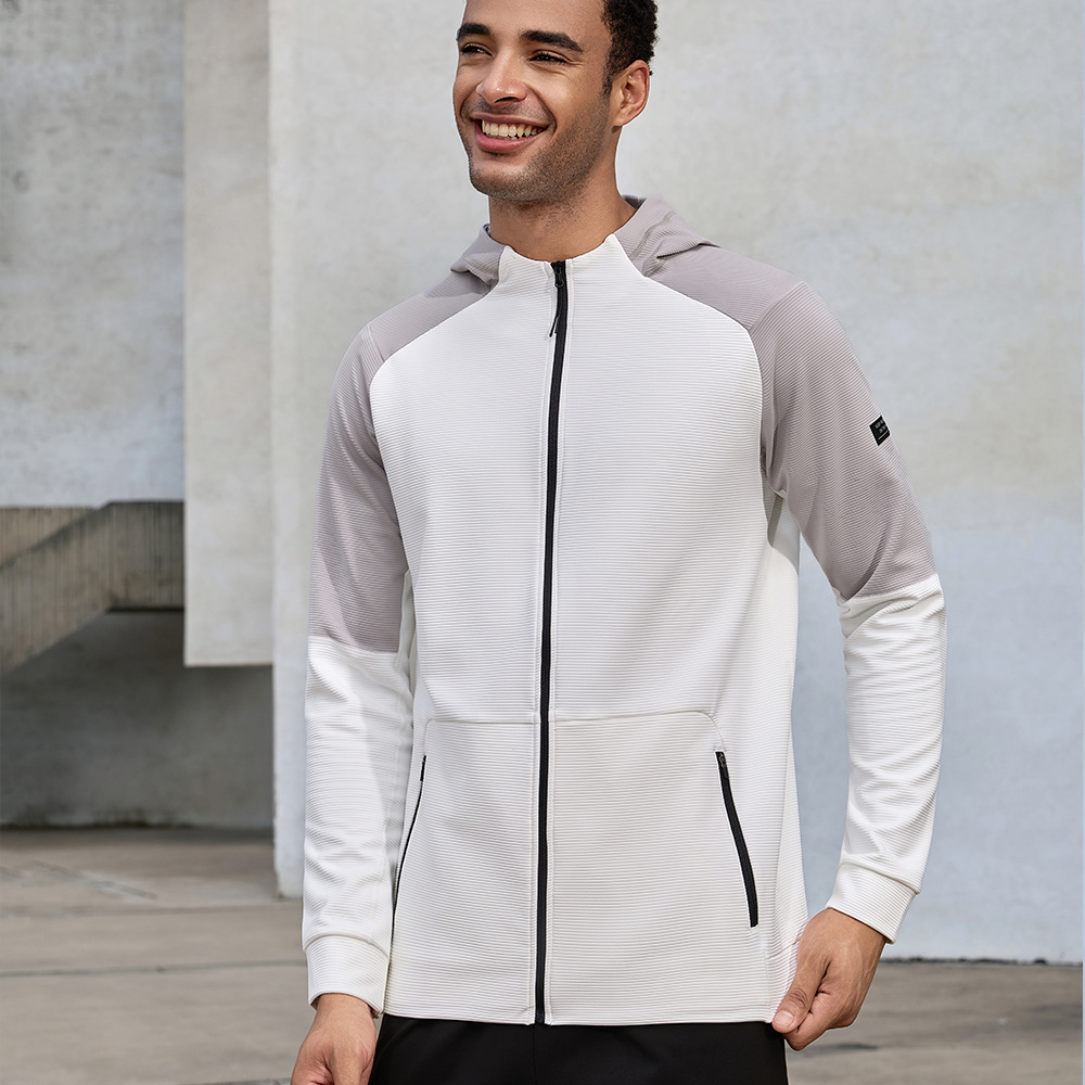 Otoño y invierno nueva chaqueta deportiva al aire libre chaqueta secado rápido chaqueta con capuzas cremallera manga larga ocio entrenamiento de entrenamiento de ejercicio chaqueta