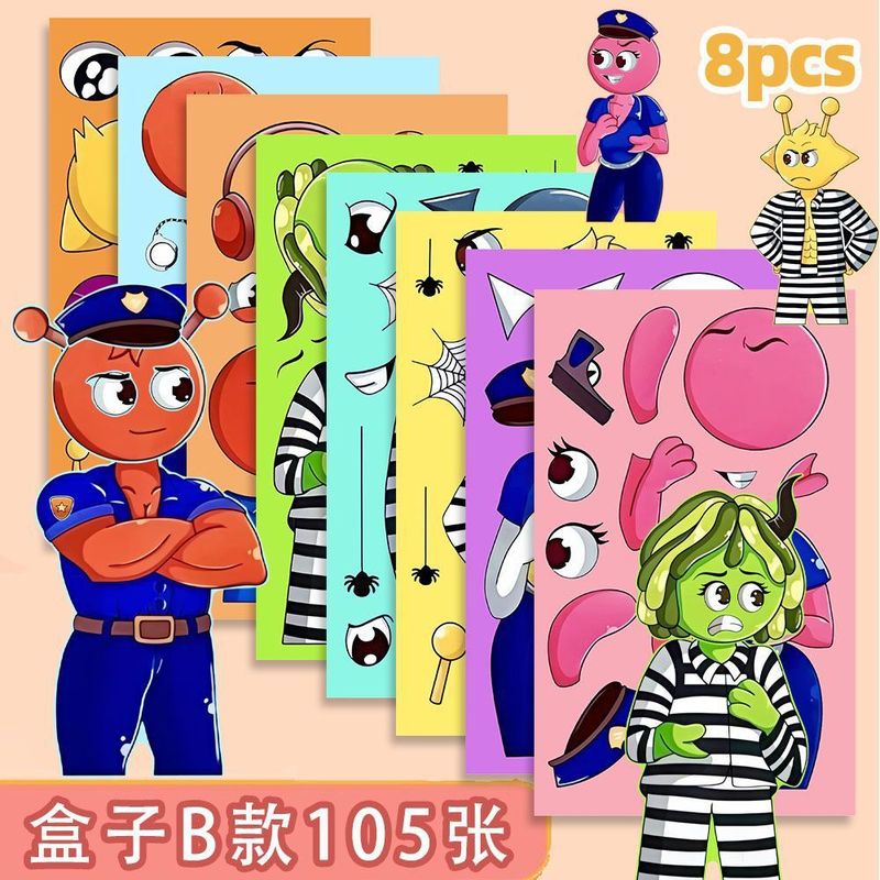 Sprunki换装】24张节奏盒子大张创意换脸贴纸卡通趣味儿童益智diy|undefined