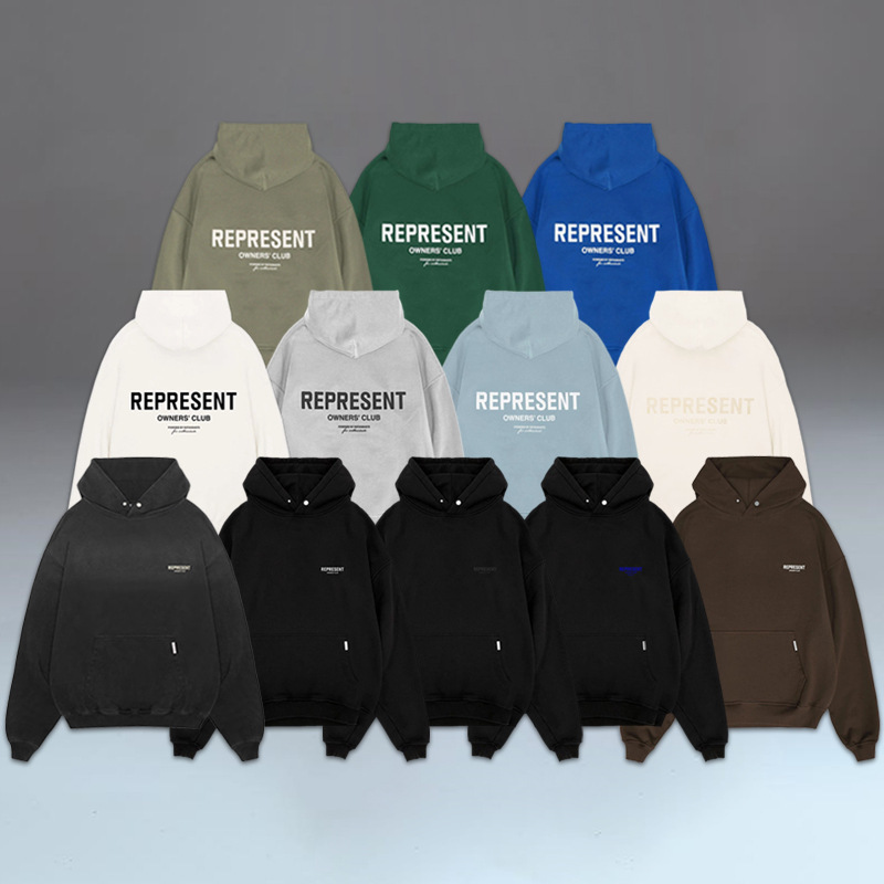 Represent Basic Classic Letter Print High Street Fashion Brand Simple Versatile Couple's Hooded Sweatshirt