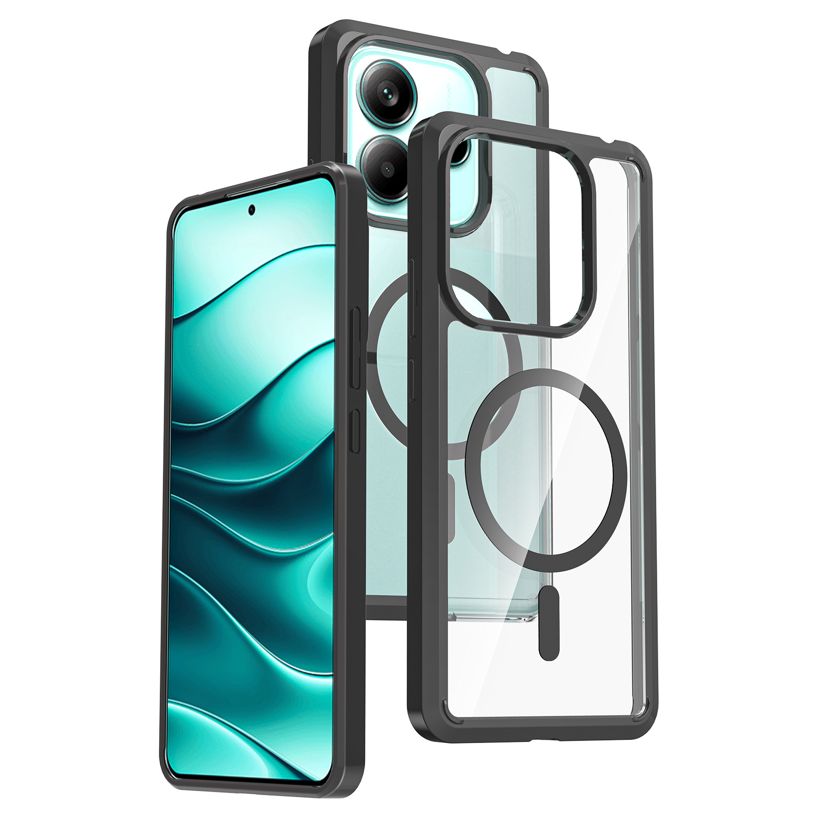 Aplicable Redmi note14 5G funda para teléfono móvil anticaída magnética transparente NOTE 14 PRO 5G dos en uno