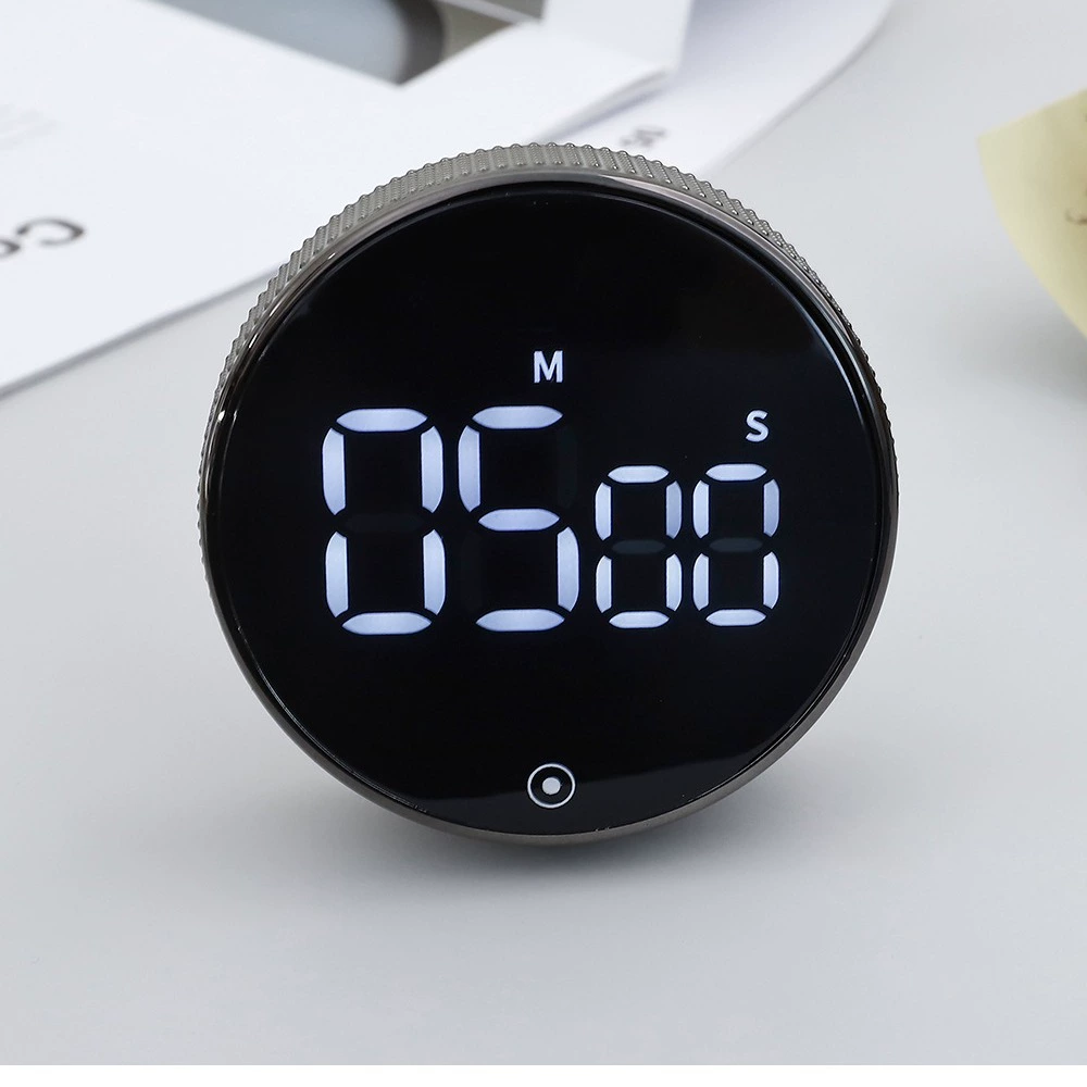 Вращающийся таймер самодисциплины, магнитный светодиодный бесшумный таймер, кухонный таймер, таймер для выпечки на открытом воздухе