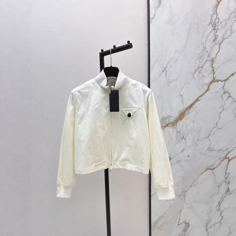 Shenzhen Nanyou 25 Autumn and Winter Fashionable Triangle Foldableing Zipper Stand Collar Off-Shoulder Waist Short Jacket