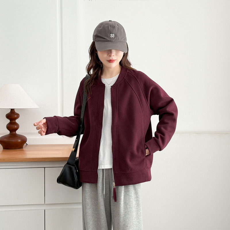 大码胖mm外套女2025年秋季新款200斤显瘦宽松休闲拉链棒球服卫衣|undefined