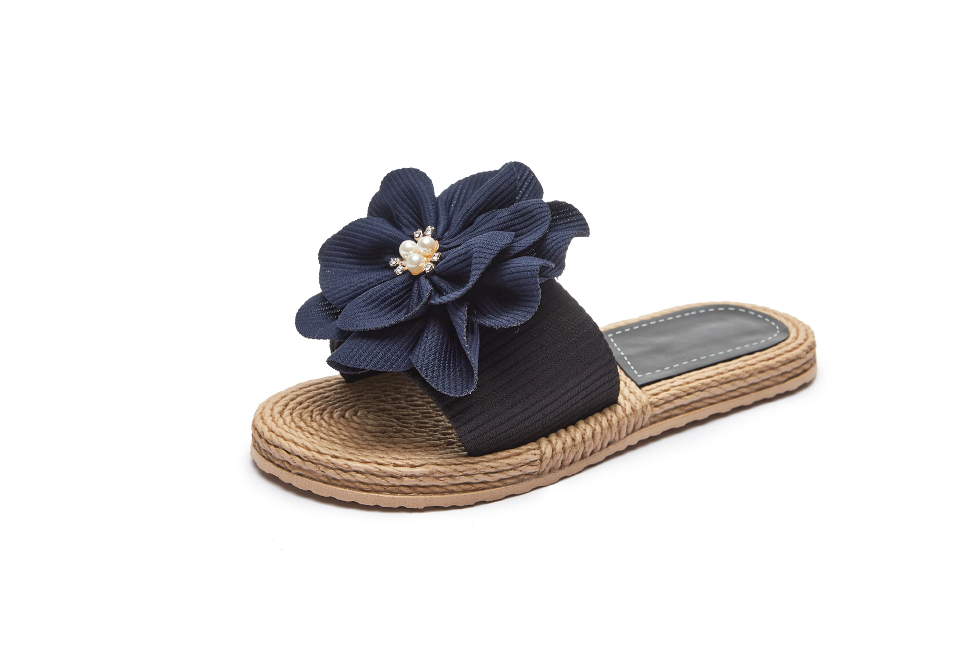 Women's Casual Solid Color Flowers Open Toe Slides Slippers display picture 8