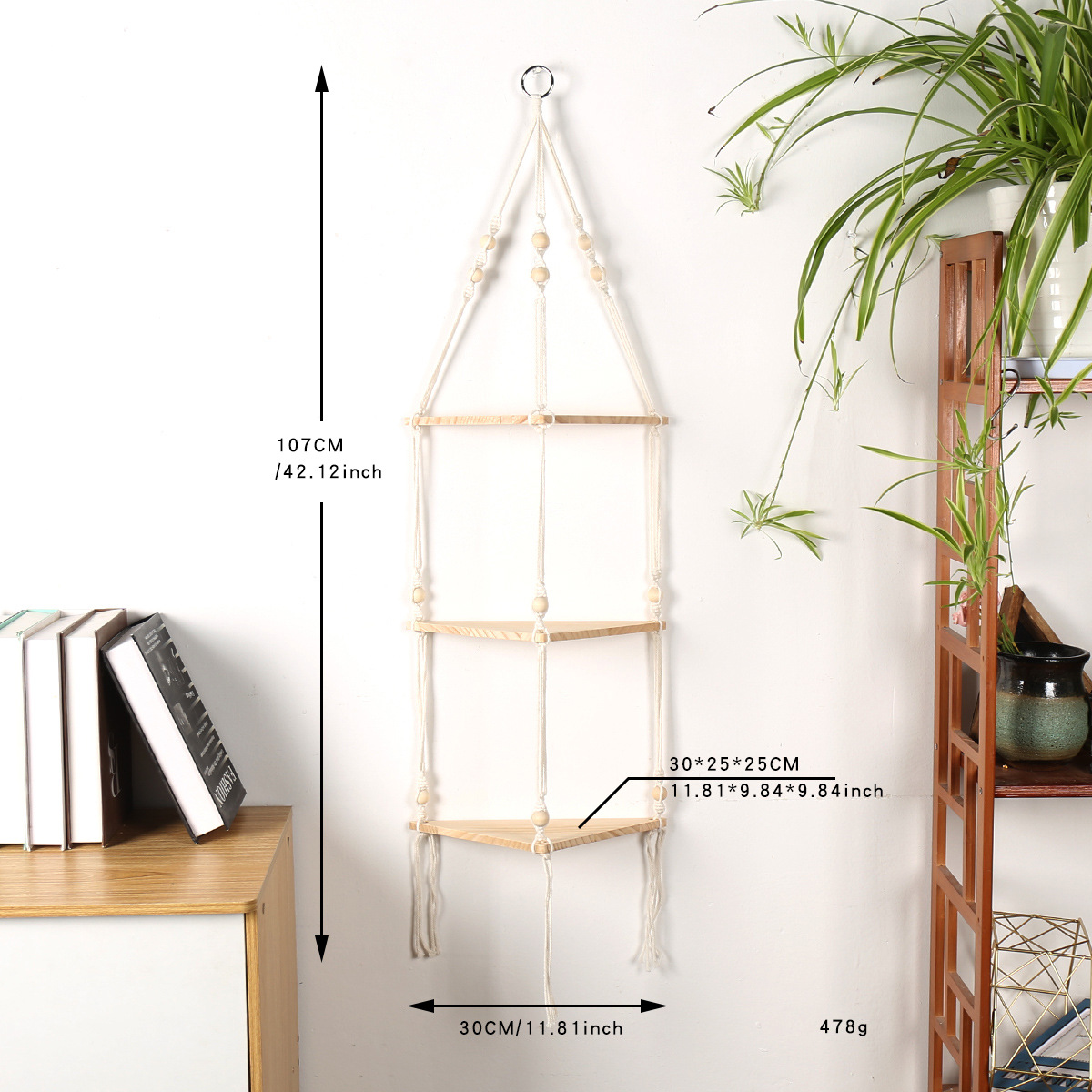SJ7706D 철제 링 3층 단단한 나무 보드