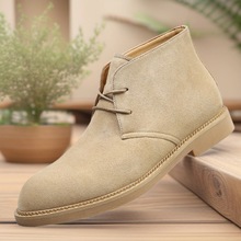 沙漠靴男款大码47 48马丁靴男高帮英伦复古真皮潮流百搭休闲皮靴