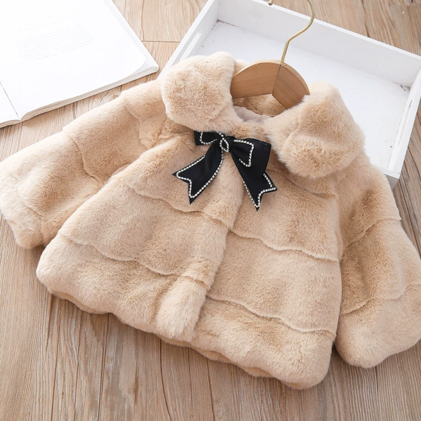 With bow, khaki