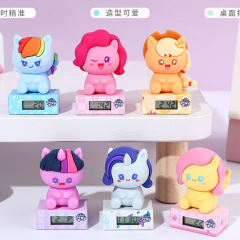 响指 小马宝莉潮玩时钟摆件（6个/展示盒）盲盒潮玩闹钟摆件