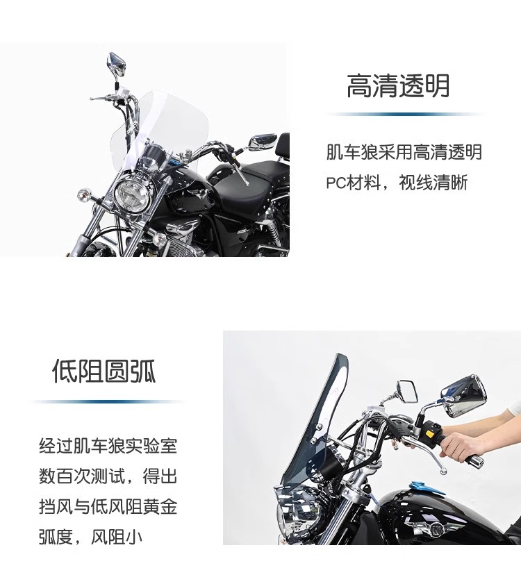 Muscle car Wolf suitable for Haojue GZS150 windshield windshield modification front windshield tempered glue anti-smashing special