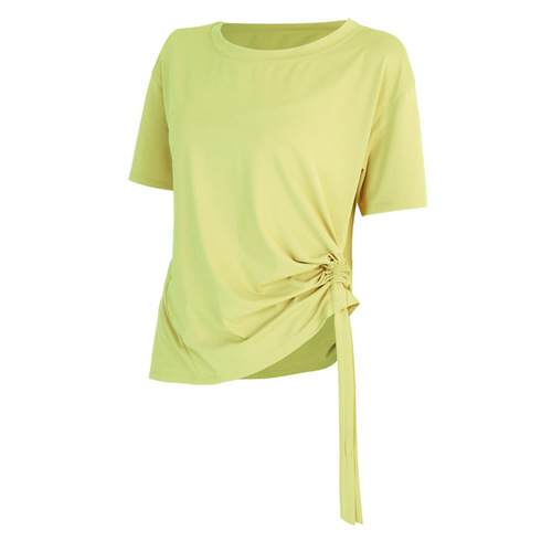 Yoga wear for women  spring and summer short-sleeved quick-drying T-shirt slimming Internet celebrity fitness wear morning running loose sports top
