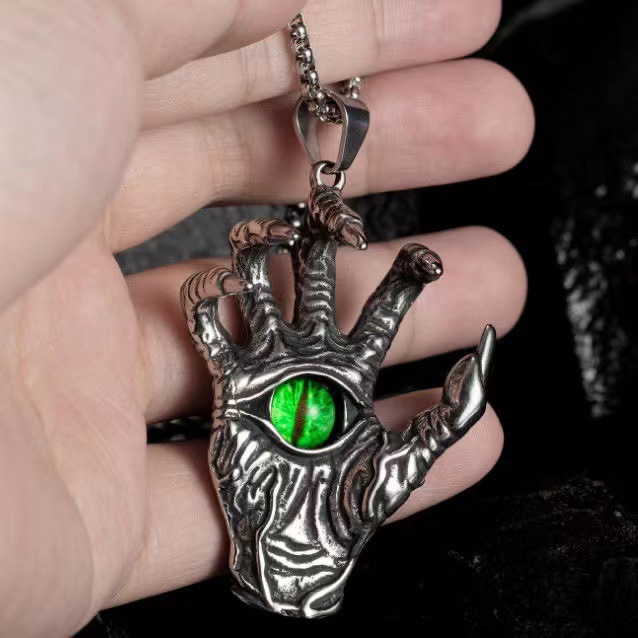 Collana con teschio del diavolo Joker Collana lunga con ciondolo punk hip-hop Accessori personalizzati da uomo Maglione_voghion.com