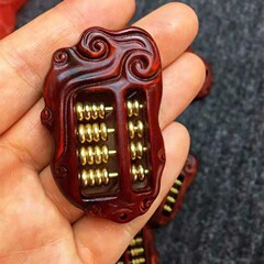メーカー紫檀如意小そろばんキーホルダー真鍮如意紫檀木そろばんハンドルペンダントキーホルダー