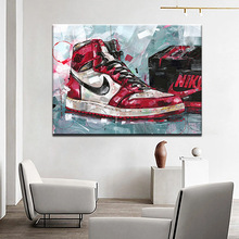现代街头涂鸦艺术篮球鞋装饰墙艺术挂画帆布画高清喷绘装饰画画芯
