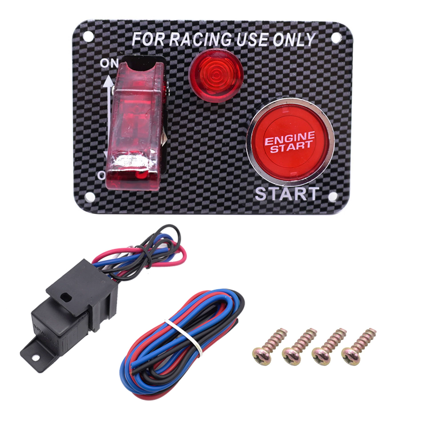 Car 12VLED one -click startup Total switching knob of power -cutting 4 Unicom use ignition panel switch