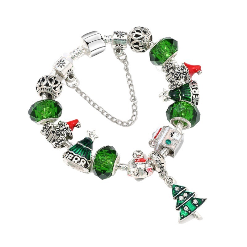 Weihnachtliche Perlenarmbänder, neue Mode, Charm-Perlenarmband, DIY-Weihnachtsbaum-Anhänger-Armband, handgefertigter Schmuck_voghion.com