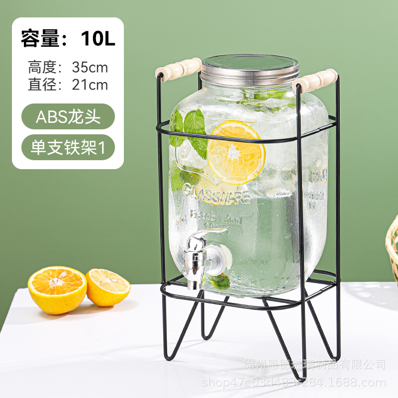 Barril de vidrio grueso barril de cola transparente con grifo sellado barril de frutas taza hervidor certificación de grado alimenticio image 49