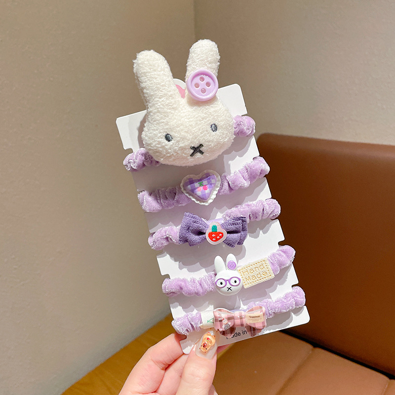 2#Conjunto de 5 piezas: Conejito morado