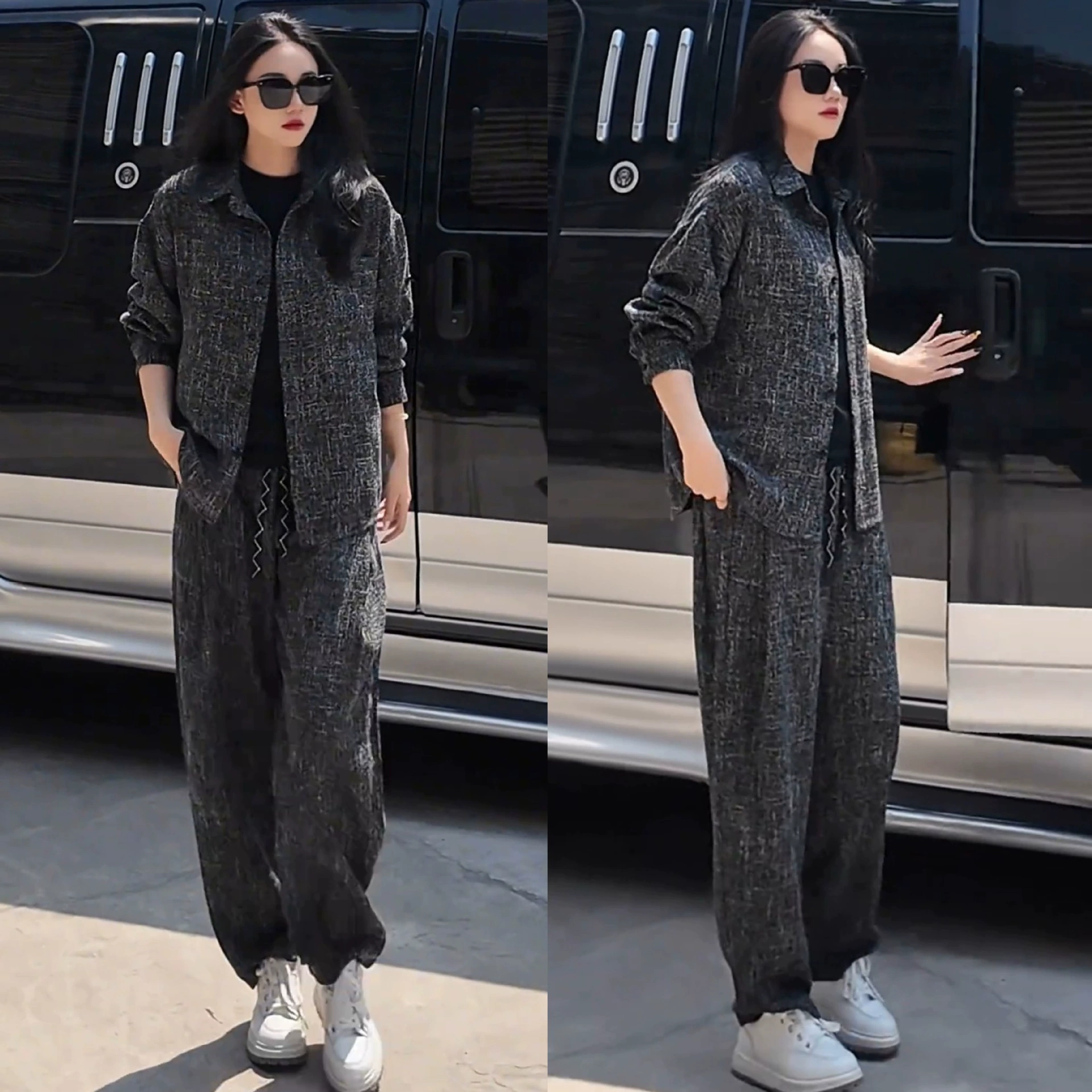 2025 весна и лето бренд ретро повседневный набор с капюшоном мужской простой модный свободный дикий пиджак брюки из двух частей