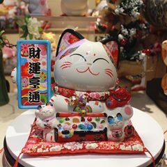 Le Miao Fu Yuan Wealth Cat Cash QR Code Store Opening Gift Ceramic Speaker Bluetooth Cat Creative Cashier Desk