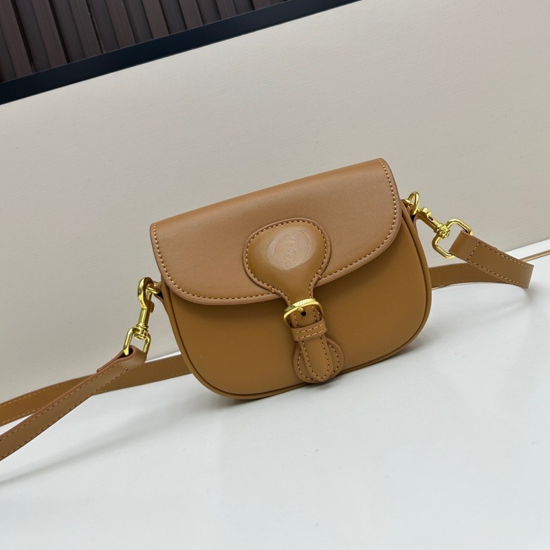 In Stock D-Brand BOBBY EAST-WEST European & American Retro Cowhide Solid Color Bobby Bag Shoulder Crossbody Underarm Bag - Thumbnail 7