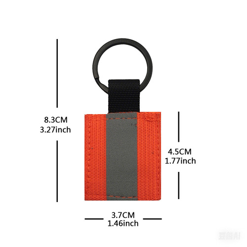 Outdoor tactical elastic webbing mini backpack hook FSB reflective strip ring keychain night identification pendant