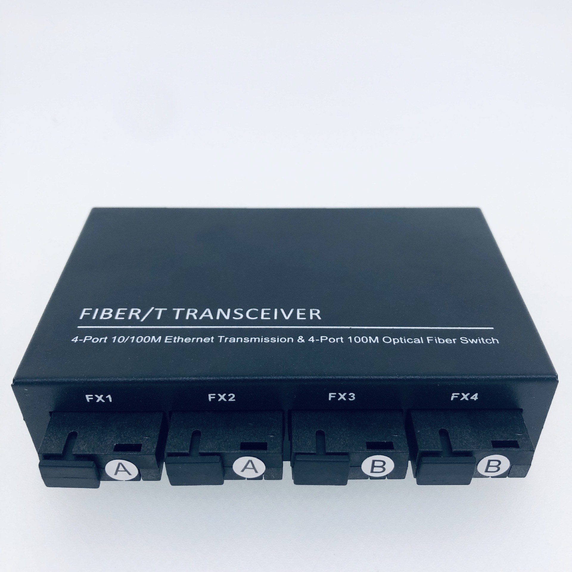 百兆4光4电光纤收发器百兆兆单模单纤交换机反向POE汇聚级联SC口