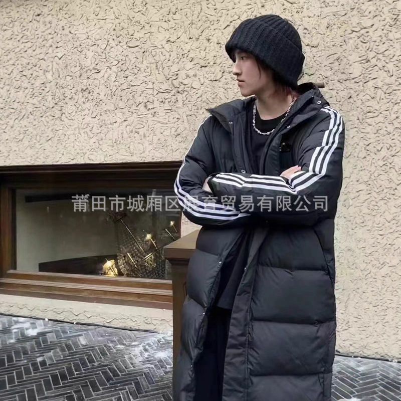 Adidas Winter Sportswear Warm Long Hooded down Jacket Bread Jacket Couple Style 2026 Autumn and Winter New Products Adidas Winter Sportswear Warm Long Hooded down Jacket Bread Jacket Couple Style 2026 Autumn and Winter New Products