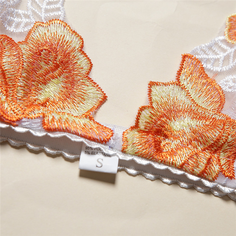 Ensemble trois pièces de sous-vêtements sexy pour femmes, porte-jarretelles brodé à fleurs, nouvelle collection tendance_voghion.com
