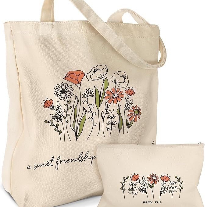 Amazon bolsa de lona transfronteriza bolsa de maquillaje paquete de animales y plantas gato patrón bolsa de mano bolsa de viaje