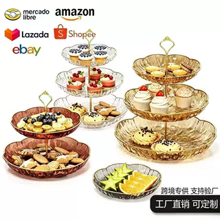 定制印logo轻奢多层水果盘客厅家用茶几果盘前台零食盘甜品点心盘