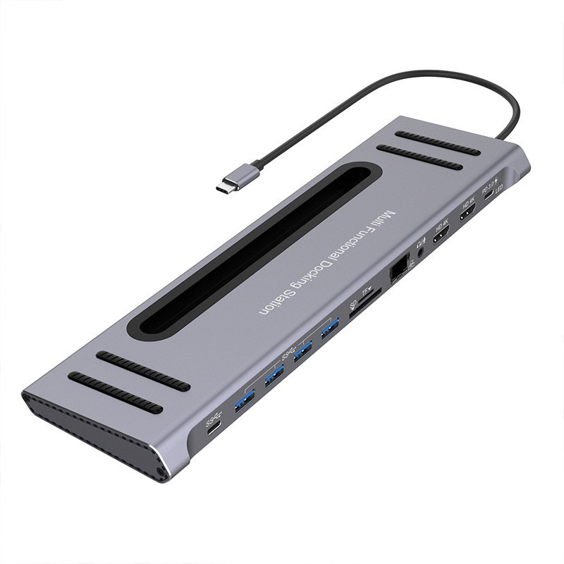 Type-C Docking Station to Dual HDMI Gigabit Network Port Converter HUB Expander Docking Station
