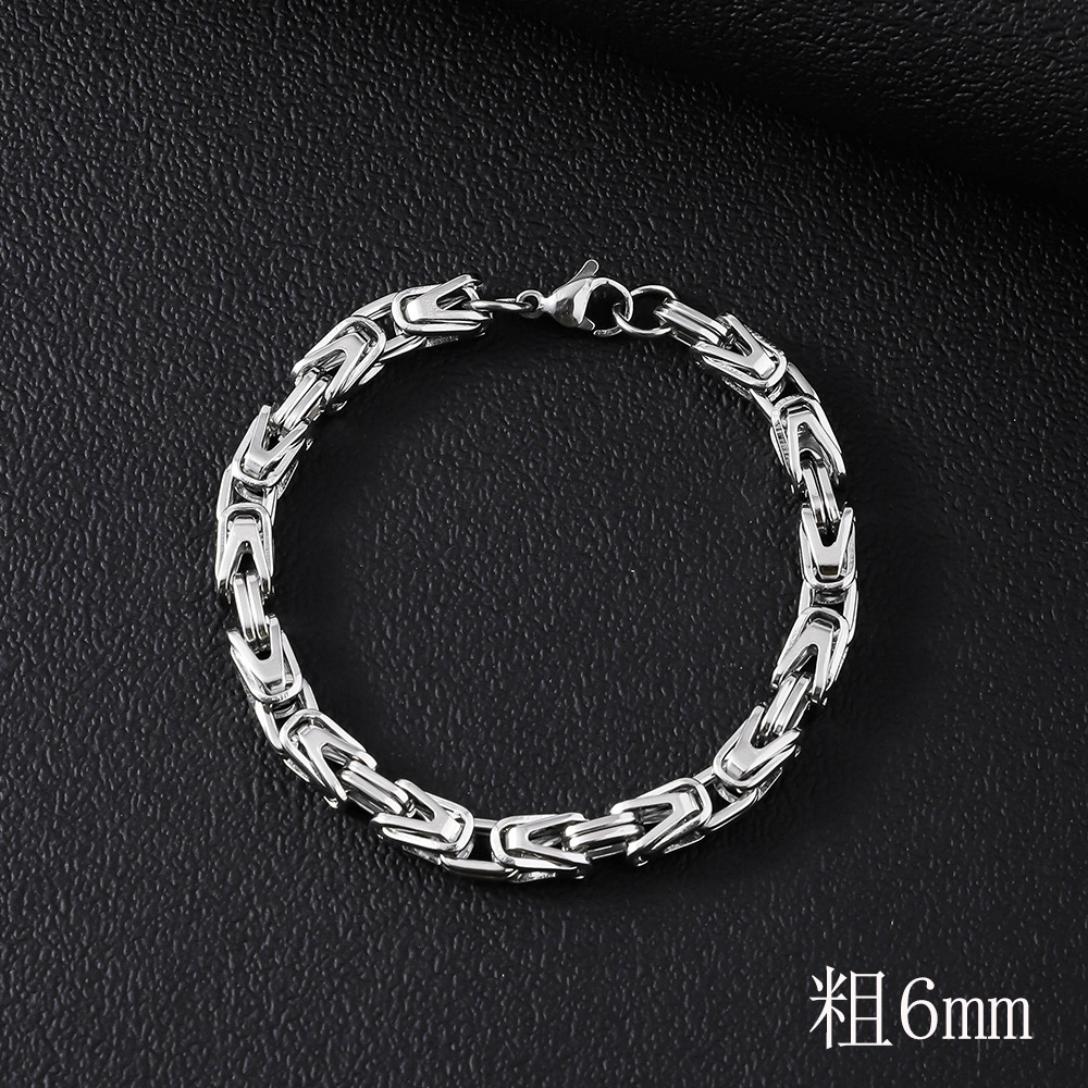 Stainless Steel Cuban Bracelet For Men Simple Bold Punk Style_voghion.com