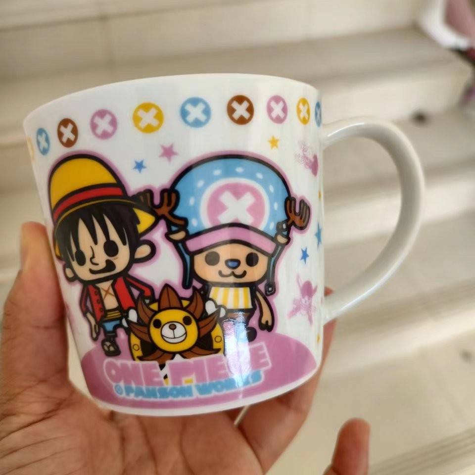 Anime japonés de una pieza luffy sombrero de paja tazón lindo dibujos animados hogar vajilla de cerámica postre sopa tazón de fideos tazón transfronterizo
