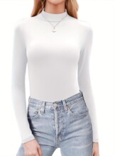 E 88581 Elastic Ribbed Long Sleeve T-Shirt ��������T��