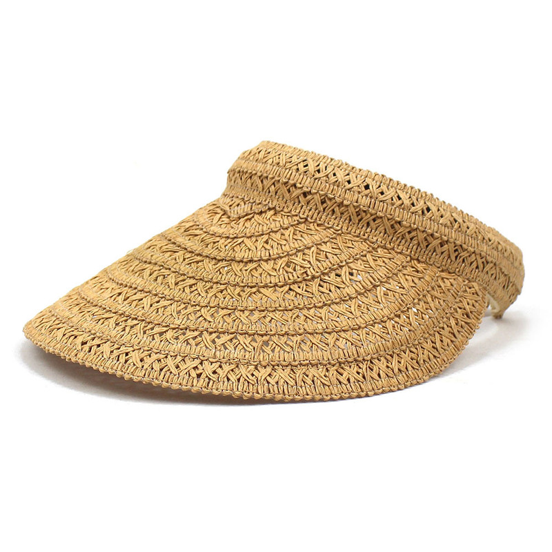 2022 new ladies summer hat paper straw woven hat wide brim sunscreen sun hat cycling outdoor sun hat