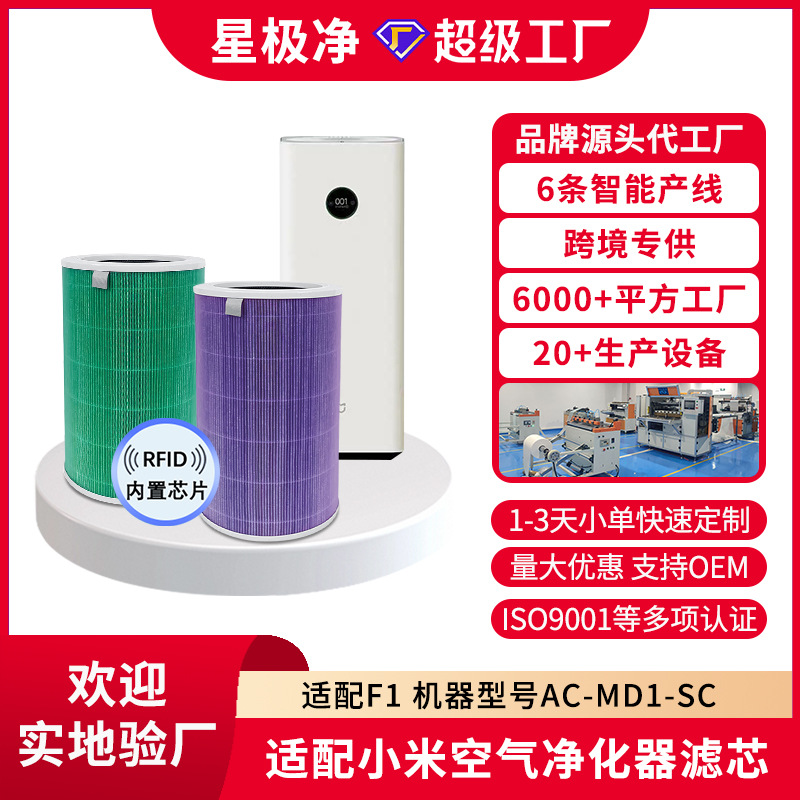 电商热销适配小米F1空气净化器过滤芯AC-MD1-SC滤网代发空气滤芯
