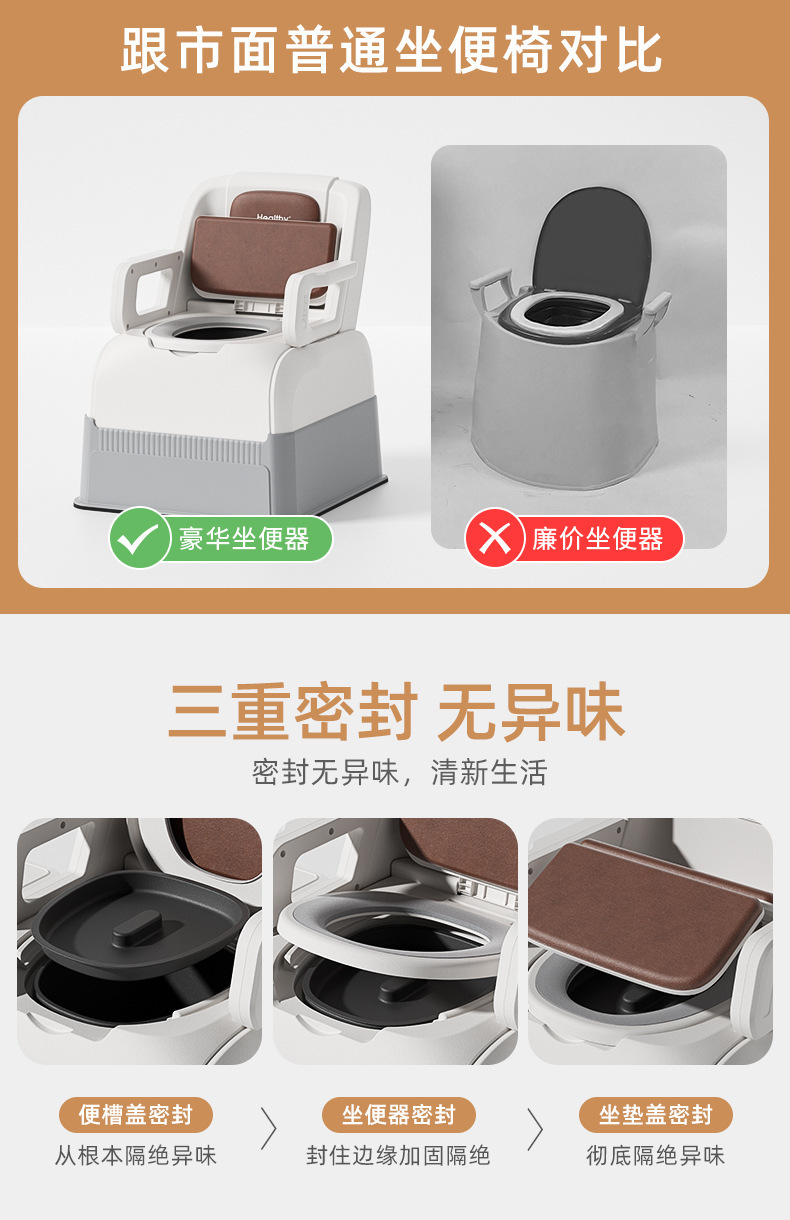 Cross-Border New Model Folding Toilet Car-Mounted Emergency Camping Toilet Stool Adult Portable Anti-Odor Outdoor Rv Toilet